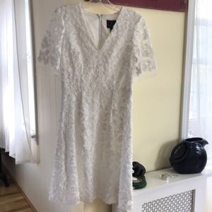 Classic white dress with flowers subtle and lovely